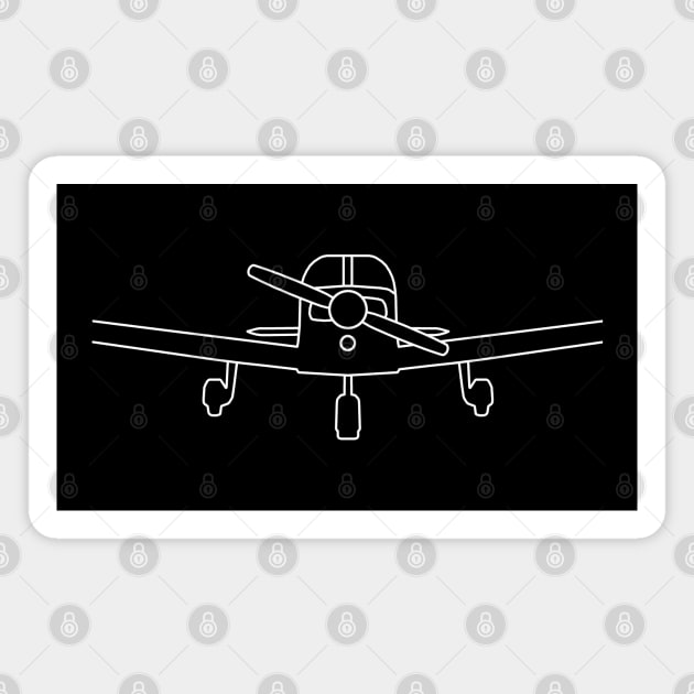 Piper PA28 outline graphic (white) Magnet by soitwouldseem